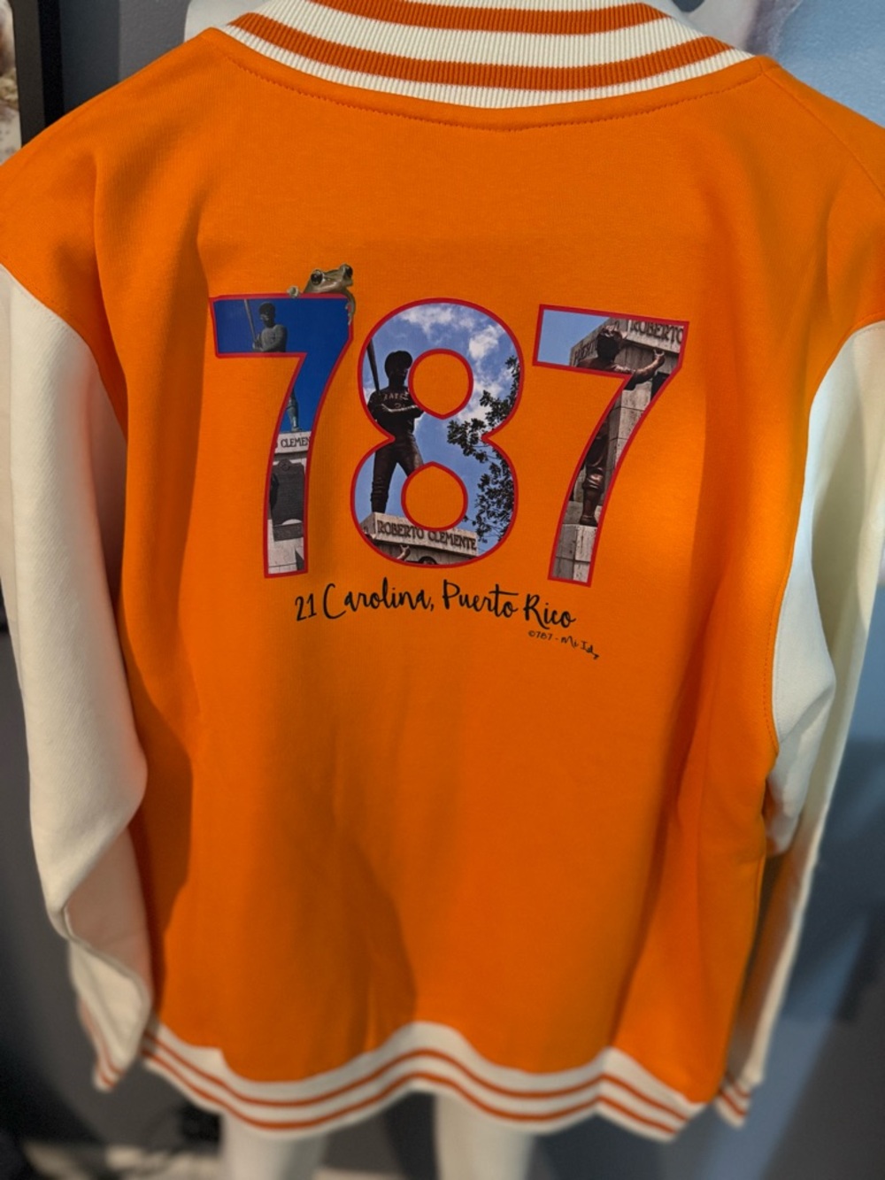 Large Roberto Clemente 787 Mi Isla Puerto Rico Letterman style Jacket